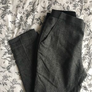 Uniqlo wool grey tweed cropped pants